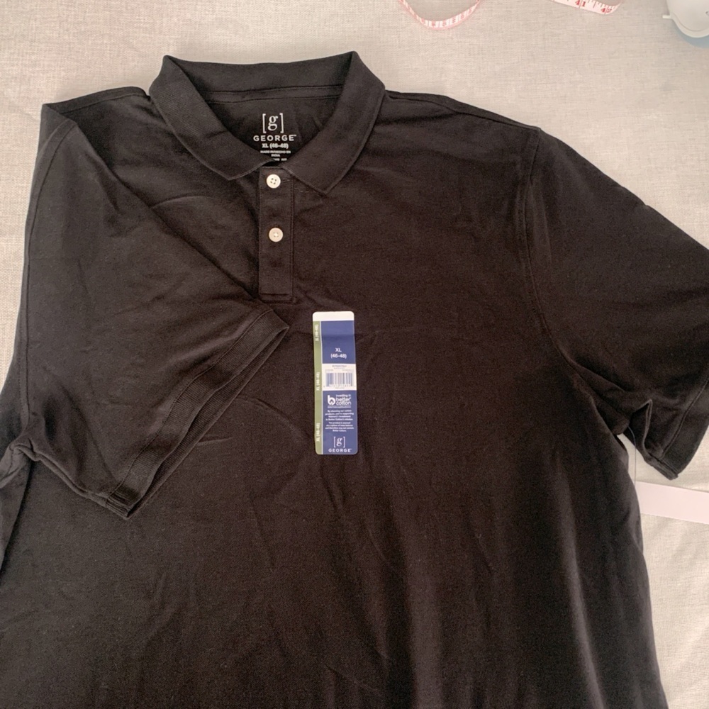 George XL men’s polo shirt. Black, NWT.
